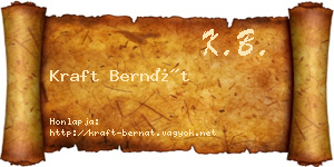Kraft Bernát névjegykártya